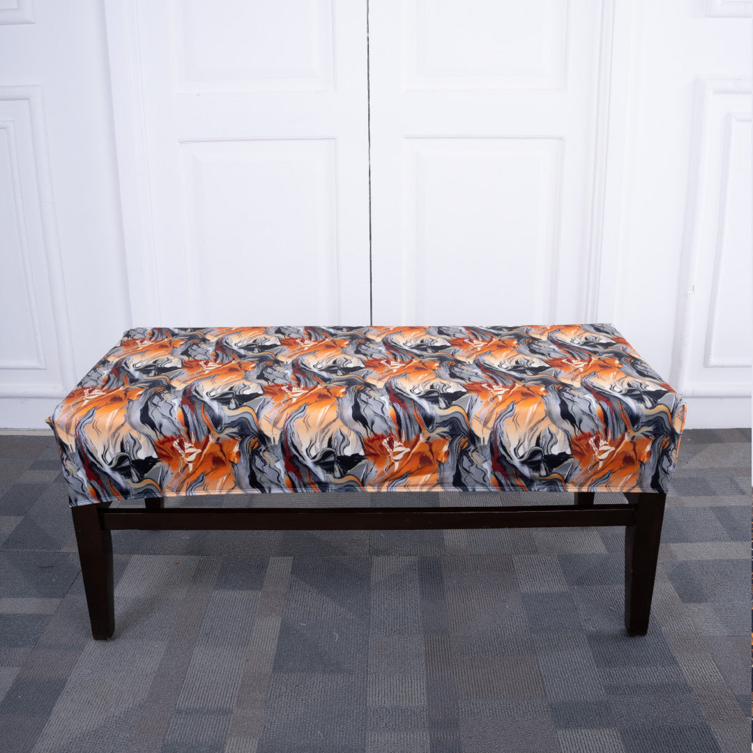 Orange Abstract  Elastic Bench Cover