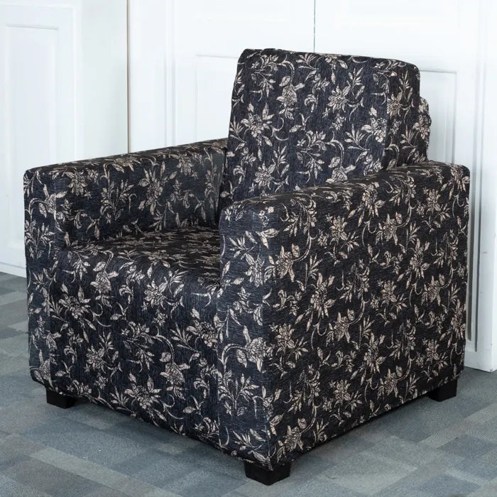 Black & Beige Abstract Elastic Sofa Slipcovers