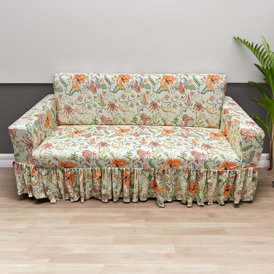 Tropical Flower Elastic Printed frills covers