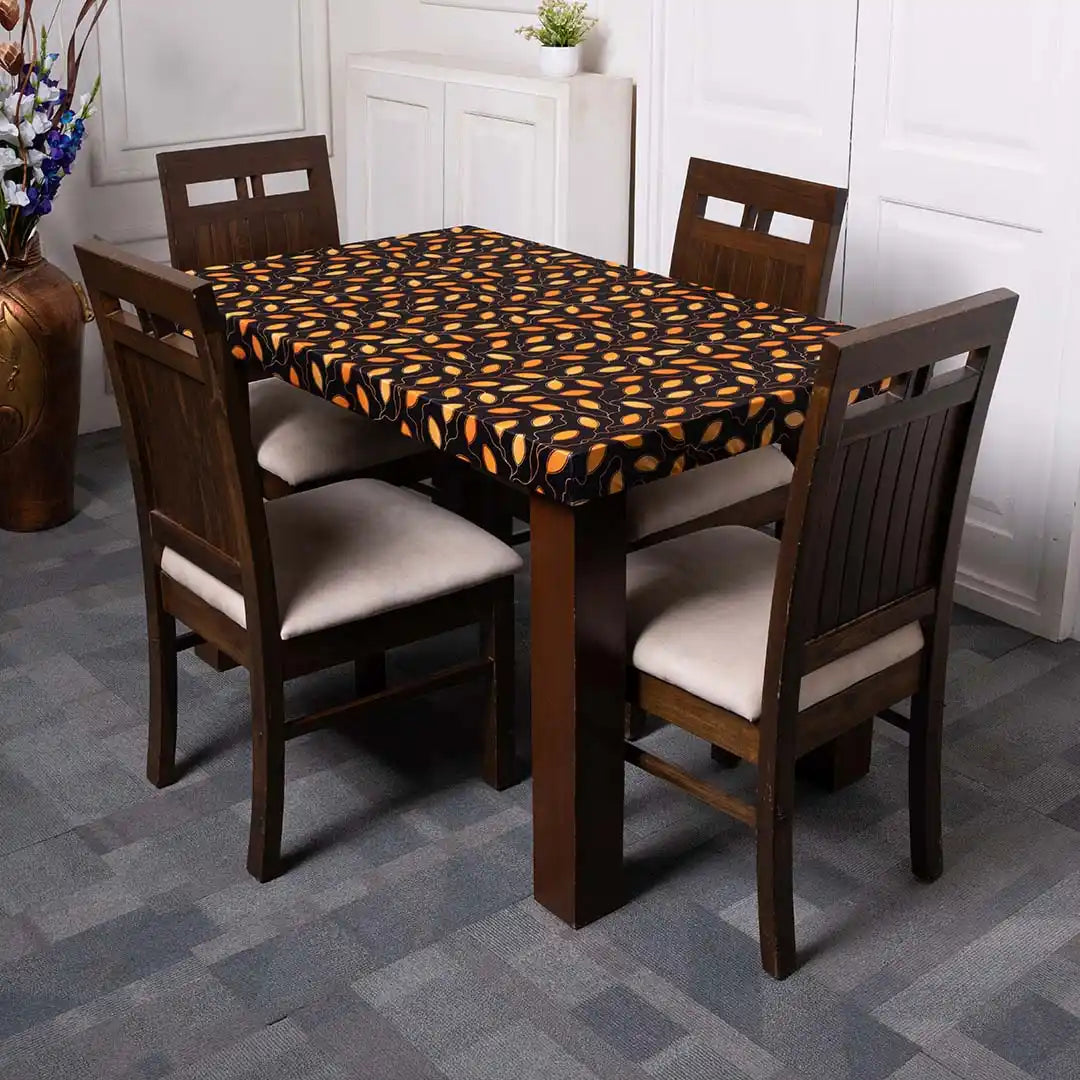 Golden Leaves Elastic Table Cover