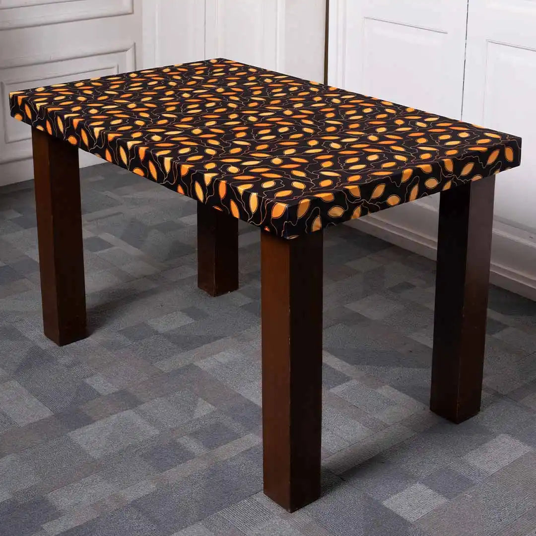 Golden Leaves Elastic Table Cover Set