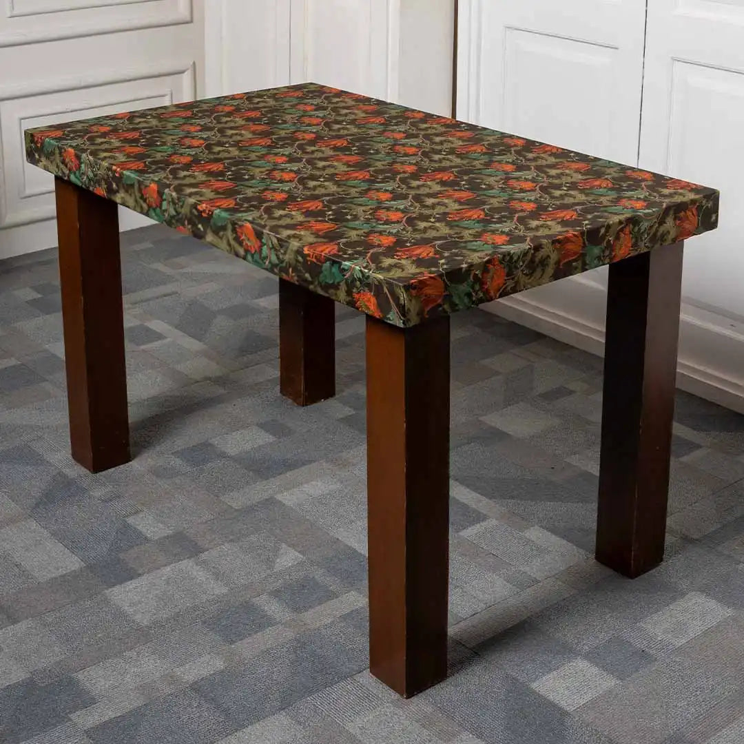 DivineTrendz Exclusive - Spicy Marigold Elastic Table Cover